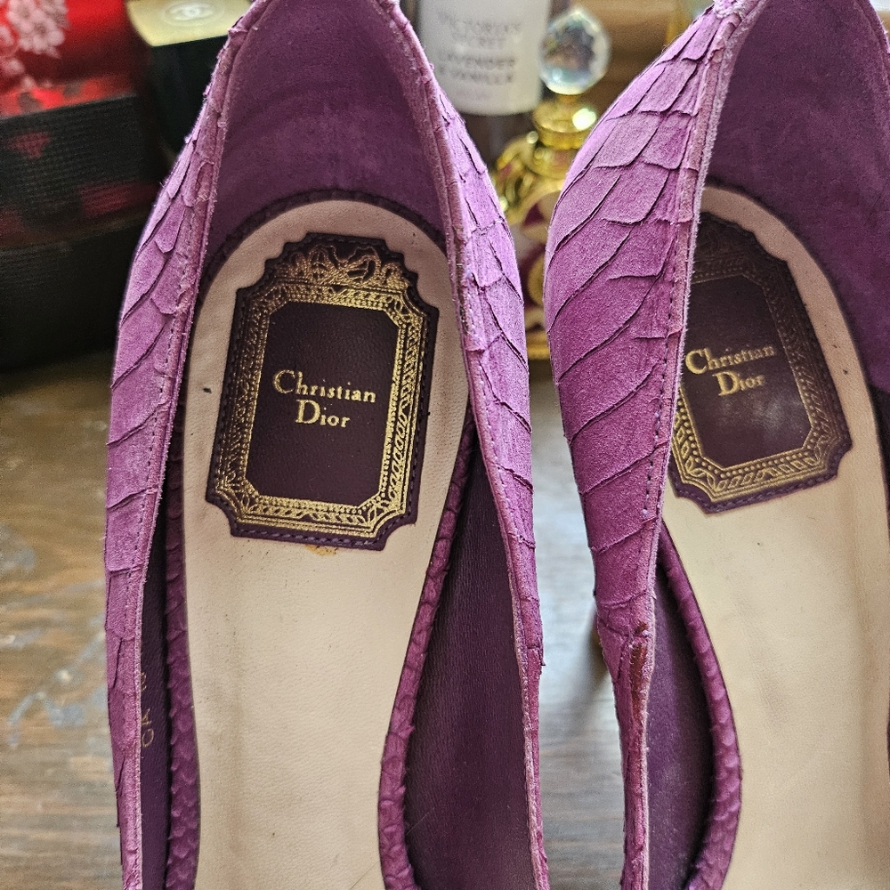 Christian Dior Purple Pumps- Size 38 1/2 - Picture 2 of 7